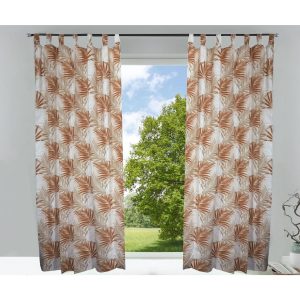 2x Fertigdeko Vorhang 135x225 Schlaufen Schal Gardinen blickdicht Palmenblätter