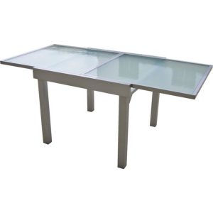 Garden Pleasure Ausziehtisch 90/180x90 Garten Terrasse Alu Glas Tisch Esstisch