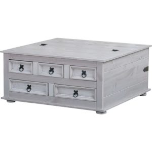 Kiefer Truhentisch New Mexico Mexiko grau massiv Couchtisch Truhe Holztruhe