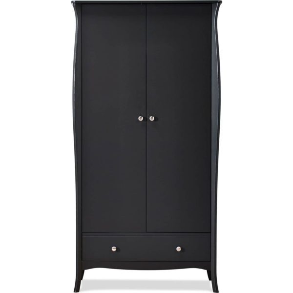 2 trg. Kleiderschrank BAROQUE Drehtürenschrank Garderobenschrank grau