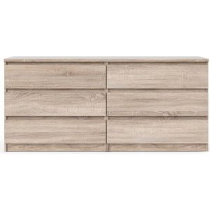 Nada Kommode 6 Schubladen trüffelfarben Sideboard Highboard Schrank Flur Diele