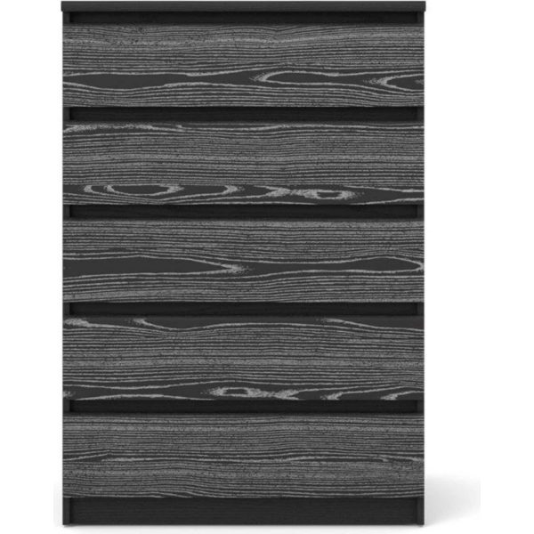 Nada Kommode 5 Schubladen schwarz Esche Sideboard Highboard Schrank Flur Diele