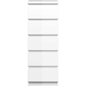 Nada Kommode 5 Schubladen weiss hochglanz Sideboard Highboard Schrank Flur Diele