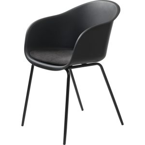 2x Design Esszimmerstuhl schwarz Küchenstuhl Stuhl Set Stühle Metall Kunststoff