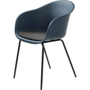 2x Design Esszimmerstuhl blau Küchenstuhl Stuhl Set Stühle Metall Kunststoff
