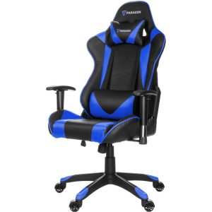 Knight Paracon Gaming Gamer Stuhl Nackenkissen Lendenstütze blau Büro Sessel