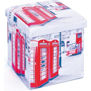 Aufbewahrungsbox Sanne Hocker faltbar Deckel London Faltbox Regalbox Faltkiste