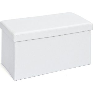Aufbewahrungsbox Sanne Hocker faltbar mit Deckel weiss Faltbox Regalbox Box
