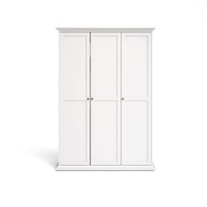 Venedig Kleiderschrank Garderobe 3 trg. B140cm weiß Schlafzimmer Schrank Möbel