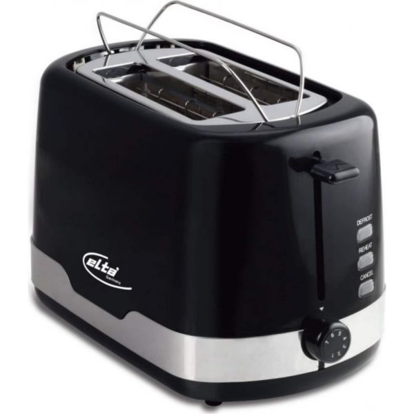 elta Cool Touch 2-Scheiben Toaster Brötchenaufsatz Toast Toastautomat schwarz