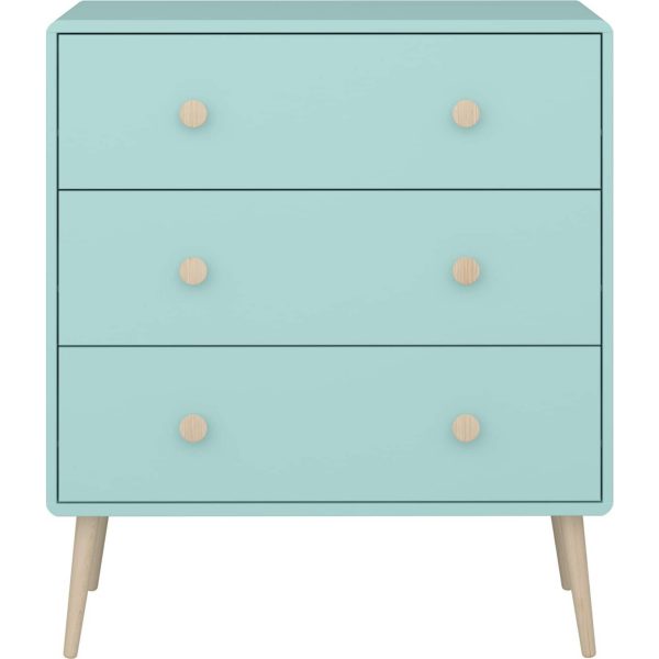 Gry Kommode 3 Schubladen mint Sideboard Schrank Holz Möbel Mehrzweckschrank