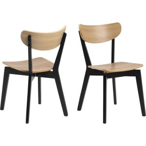 2x Roxana Holz Esszimmerstuhl Eiche furniert Stuhl Sessel Esszimmer Wohnzimmer