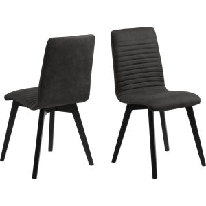 2x Aron Esszimmerstuhl  grau Set Stuhl Küchenstuhl Polsterstuhl Stühle