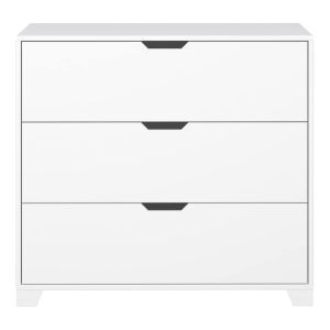 Loke Kommode 3 Schubladen weiß lackiert Sideboard Schrank Holz Schlafzimmer