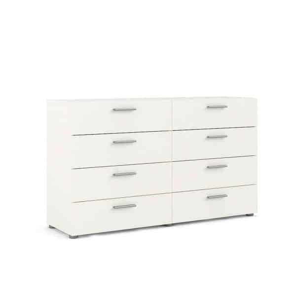 Petra Kommode 8 Schubladen weiss Esche Dekor Sideboard Schrank Wohnzimmer Möbel