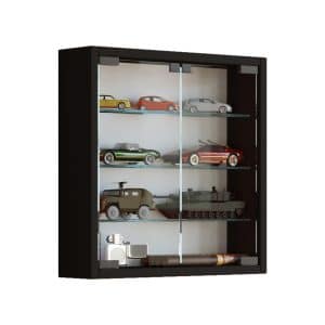 Vitrinenschrank Glas Wandschrank Vitrine Sammlervitrine Hängeschrank schwarz