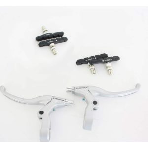 Bremsen Set Promax Griffe silber Beläge Fahrradbremse Bremsbeläge Neu