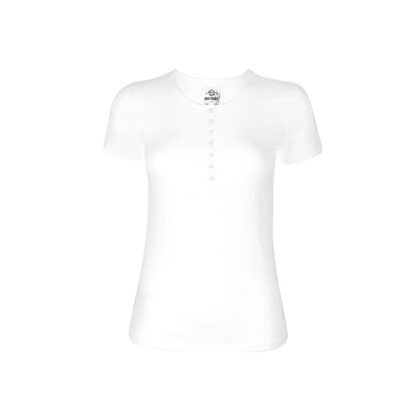 GIN TONIC Damen Basic T-Shirt... White