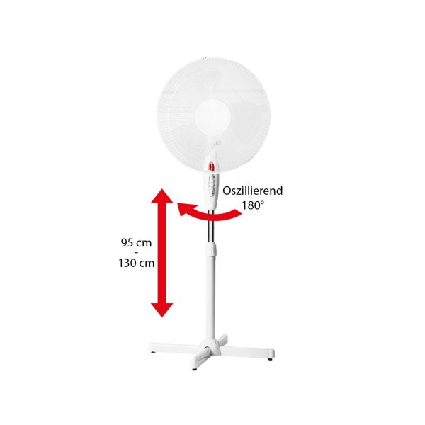 LEX Standventilator Ø40 cm Nachtlicht weiß