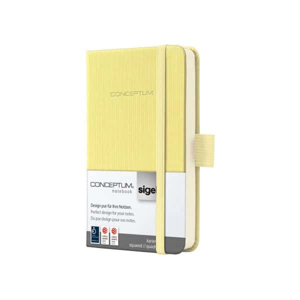 Notizbuch Conceptum Hardcover A7 Smooth Yellow kariert