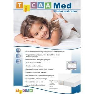 TiCAA Set Rollrost + Kindermatratze MedAllergen 90x200cm