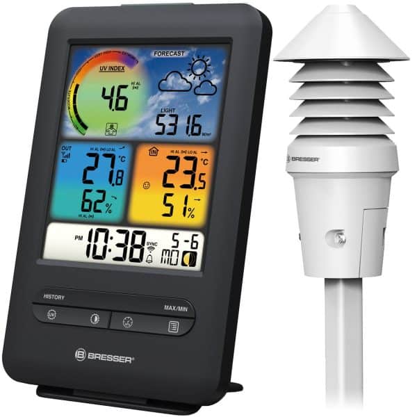 BRESSER W-LAN Farb-Wetterstation mit 4-in-1 UV-/Licht-Sensor