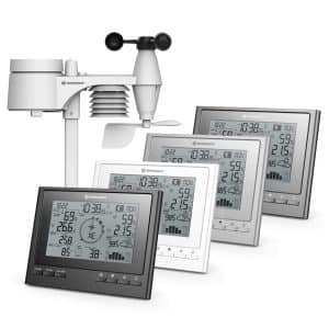 BRESSER 7-in-1 Exklusives Wetter-Center ClimateScout Funk-Wetterstation Farbe: silver