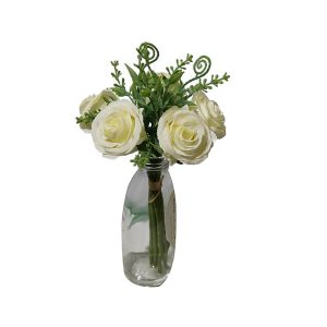 HTI-Living Kunstblume Rosenstrauß in Vase Flora