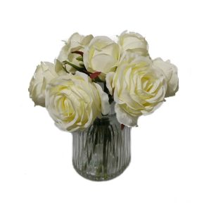 HTI-Living Rosen in Vase Kunstblume Flora