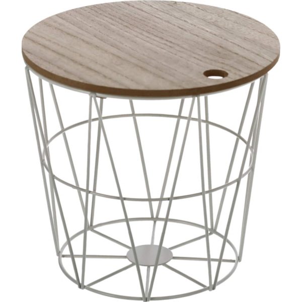 HTI-Living Metallkorb mit Holzdeckel
