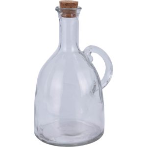 neuetischkultur Glasflasche bauchig mit Korken für Öl oder Essig