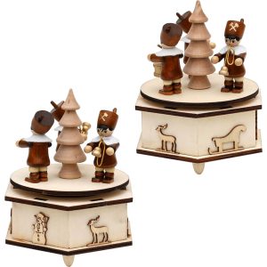 SIGRO Holz Spieldose mit Bergmannfiguren