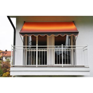 Angerer Klemmmarkise orange/braun 400 cm Balkonmarkise ohne Bohren Klemm-Markise