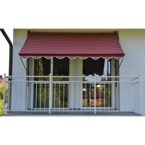 Angerer Klemmmarkise bordeaux/creme 250 cm Markise Balkon Balkonmarkise