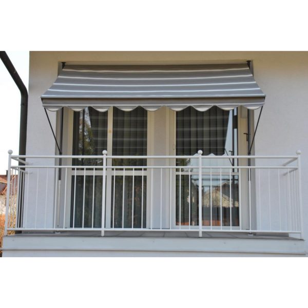 Angerer Klemmmarkise grau gestreift 150 cm Balkonmarkise Markise Balkon