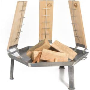 acerto Feuerschale 55cm + 3 Flammlachsbretter + 5 Stk. Kaminholz Buche