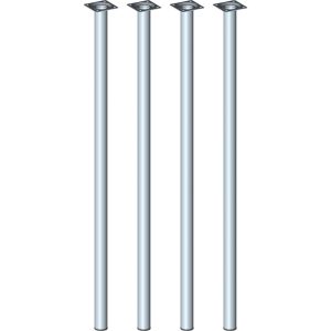 Element System Möbelfüße 4er-Set BURGUND Tischbeine Tischgestell  Ø30  silber