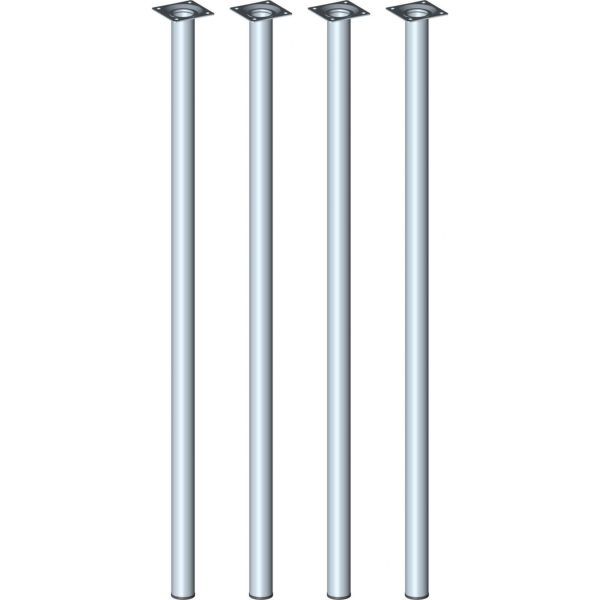 Element System Möbelfüße 4er-Set BURGUND Tischbeine Tischgestell  Ø30  silber