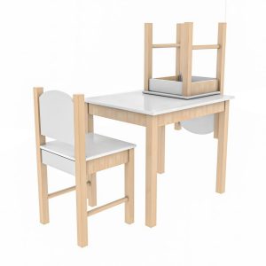 Coemo 3tlg. Kindersitzgruppe Stefano Weiß 1 Tisch 2 Stühle