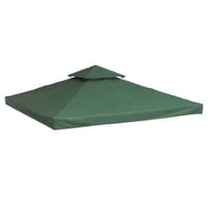 Outsunny Ersatzdach für Metallpavillon grün 3 x 3 m (BxL)   Partyzelt Dach Metall-Gartenpavillon Gartenzelt