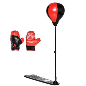 HOMCOM Aufblasbarer Punchingball mit Kinder-Boxhandschuhen bunt 67