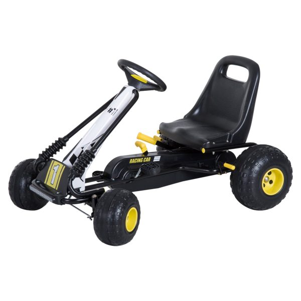 HOMCOM Go Kart mit Handbremse schwarz 95 x 66