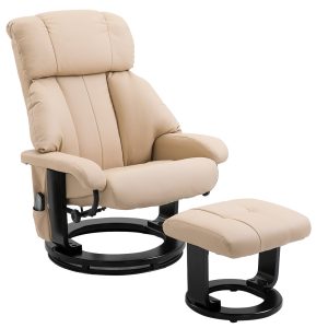HOMCOM Massagestuhl mit Fußhocker schwarz 76L x 80B x 102H cm   Massagestuhl Stuhl mit Hocker Hocker Stuhl Massage Sessel