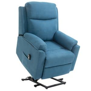HOMCOM Aufstehsessel mit Liegefunktion blau 83B x 89T x 102H cm   Elektrischer Fernsehsessel Aufstehsessel Relaxsessel Sessel