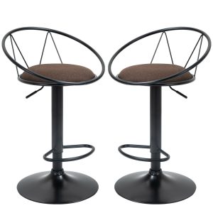 HOMCOM Barhocker im 2er Set braun 51 x 46 x 100 cm (BxTxH)   loungehocker Arbeitshocker  Polsterstuhl gemütliche Stühle