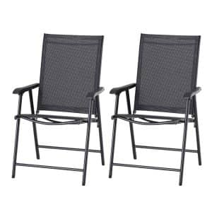 Outsunny Klappstühle im 2er Set 58B x 64T x 94H cm   Klappstühle Gartenstuhl Klappstuhl Campingstuhl Stuhl Liege