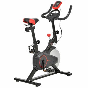 HOMCOM Fitnessfahrrad mit LCD-Monitor schwarz 102 x 47 x 104 cm (LxBXH)   Heimtrainer Bike Trainer Home Gym Indoor Cycling