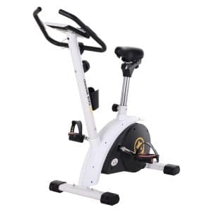 HOMCOM Heimtrainer mit Magnetwiderstand weiß 50 x 101 x 120 cm (BxTxH)   Fahrradtrainer Trimmrad Rollentrainer Trainingsgerät