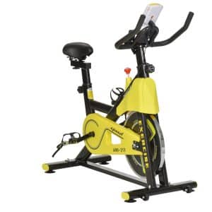 HOMCOM Fahrradtrainer höhenverstellbar gelb