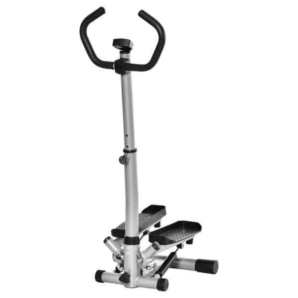 HOMCOM Stepper mit LCD-Bildschirm und einstellbare Geschwindigkeit grau 55L x 53B x 118-128H cm   Fitnessgerät Stepper Heimtrainer Fitnessgerät Mini Stepper